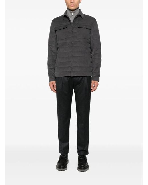 Herno Gray Shirt-Style Down Jacket for men