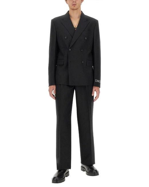 Versace Black Double-Breasted Blazer for men
