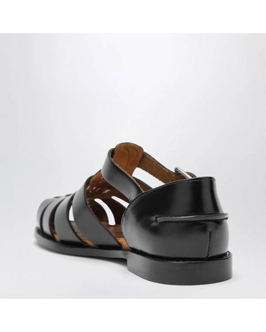 Sebago Black Gurkha Tale Leather Sandals