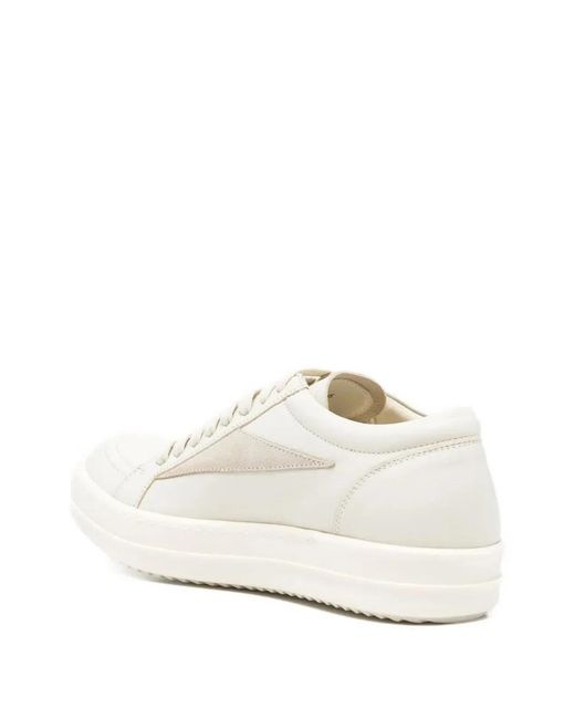 Rick Owens White Leather Sneaker