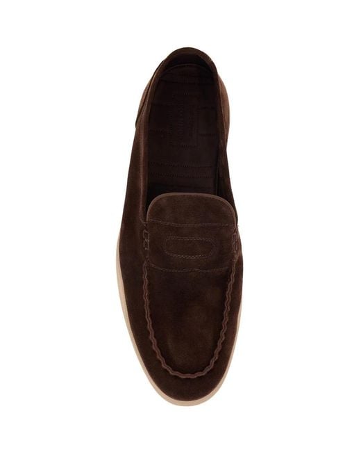 John Lobb White Pace Suede Soft Casual Loafers for men