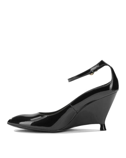 Pinko Black Leather Heeled Shoes