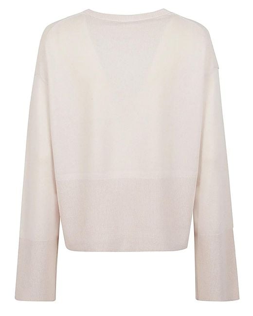 C.t. Plage White Cashmere Crenweck Sweater