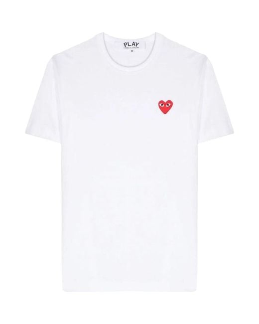 COMME DES GARÇONS PLAY White Tshirt Emblem Knit for men