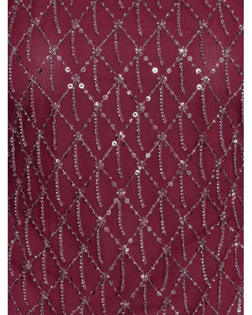 ROTATE BIRGER CHRISTENSEN Purple Flared Mini Dress With Sequins