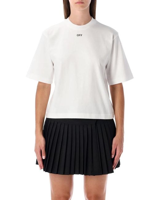Off-White c/o Virgil Abloh White Flowers Boxy Cotton Logo T-Shirt
