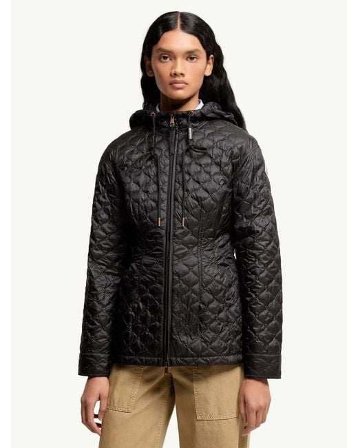 Moncler Black Arum Hooded Mid-Length Down Jacket
