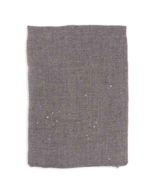 Brunello Cucinelli Gray Sequin-Embellished Frayed Scarf