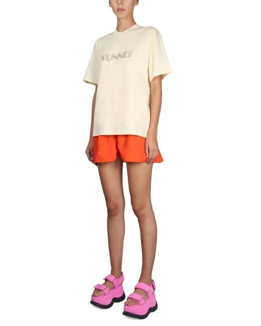 Sunnei White Crewneck T-Shirt