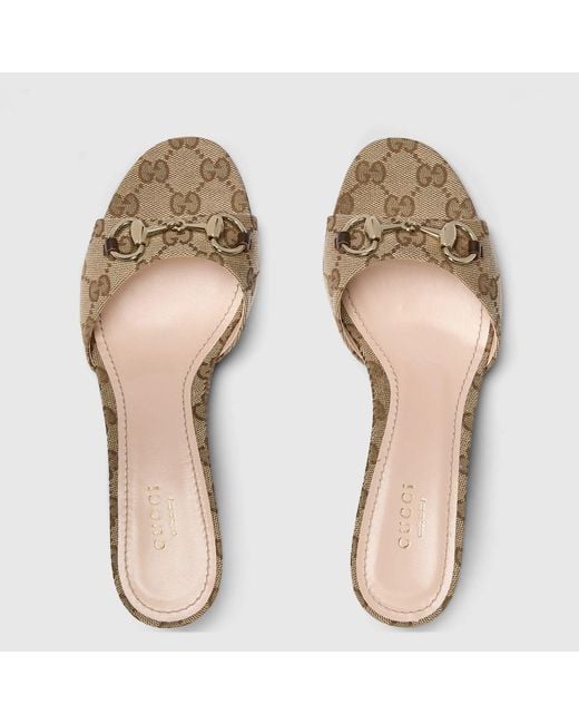 Gucci Natural Gg Motif Mules