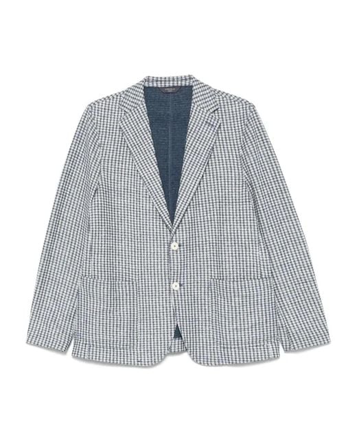 Circolo 1901 Blue Cotton And Linen Blend Jacket for men