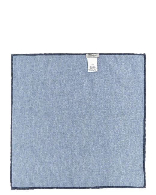 Brunello Cucinelli Blue Polka Dot Pocket Clutch Bag for men
