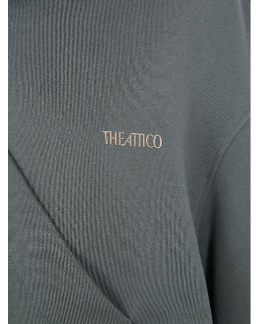 The Attico Gray Full Zip Hoodie Sweatshirt