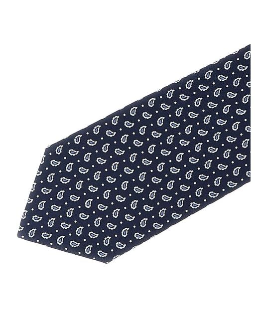 Brioni Blue Micro-Paisley Tie for men