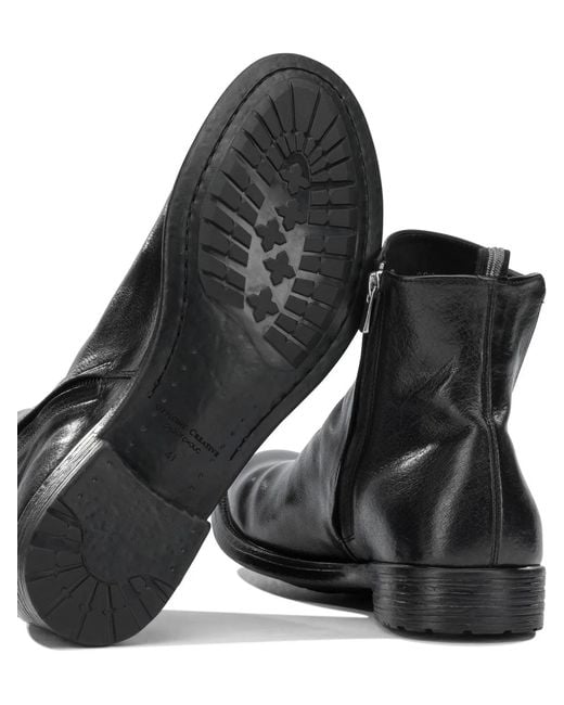 Officine Creative Black "Hive 036" Ankle Boots With Zipper for men