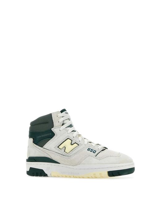 New Balance White Leather And Suede 650 Sneakers