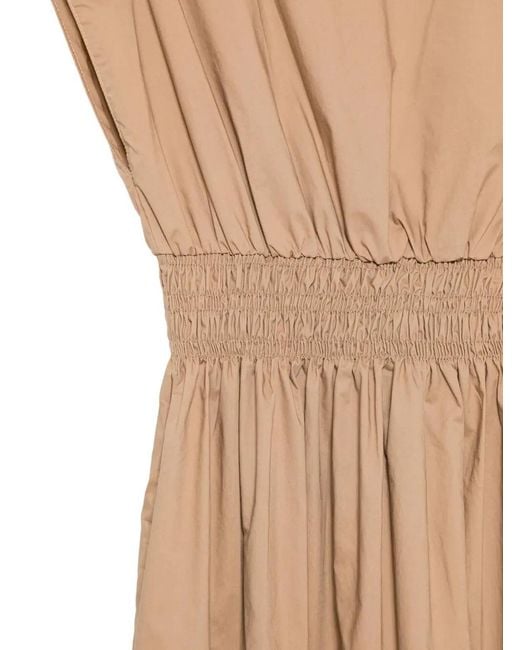 Roberto Collina Natural Elasticated Waist Cotton Midi Dress
