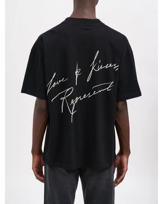 Represent Black T-Shirt Love And Kisses for men