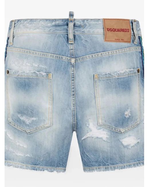 DSquared² Blue Be Proud Wash Bro Shorts for men