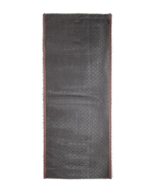 Gucci Black Cotton-Silk Blend Scarf for men