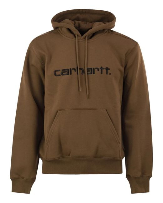 Carhartt Green Hoodie With Embroidered Logo