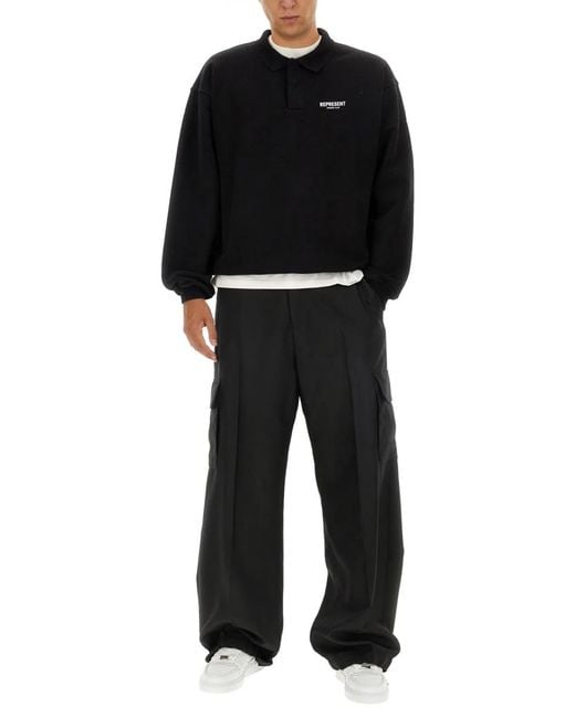 Represent Black Polo With Logo for men