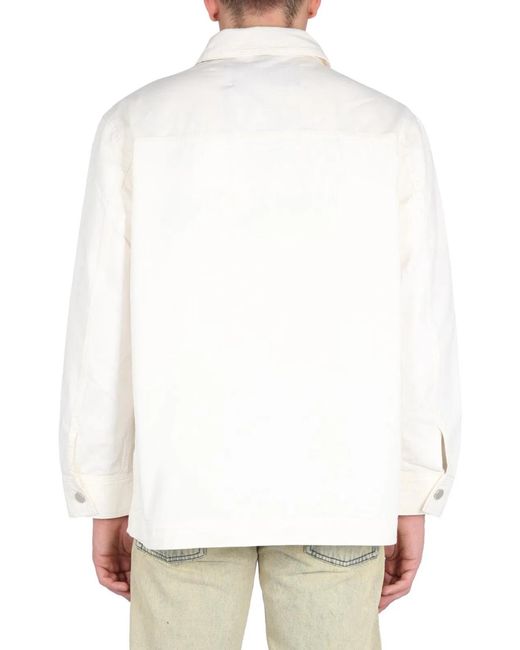 Etudes Studio White Cotton Shirt Jacket for men