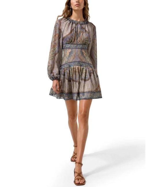Zimmermann Gray "Wonderlust" Mini Dress