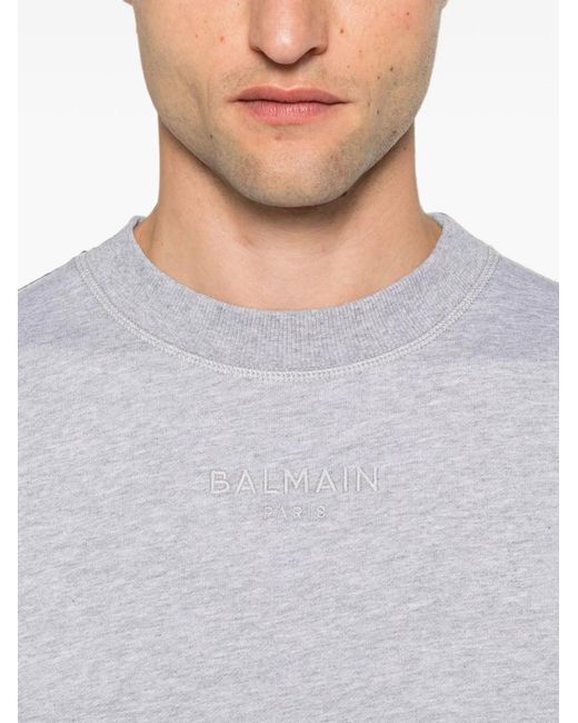 Balmain White 100%Cotone Sweaters for men