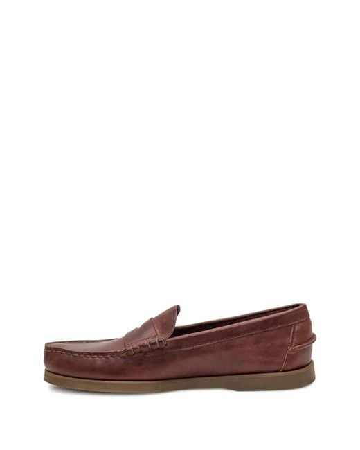 Sebago Brown "Dolphin" Waxed Loafer for men