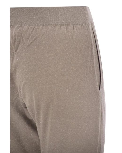 Brunello Cucinelli Gray Sparkling Lightweight Cashmere And Silk Trousers