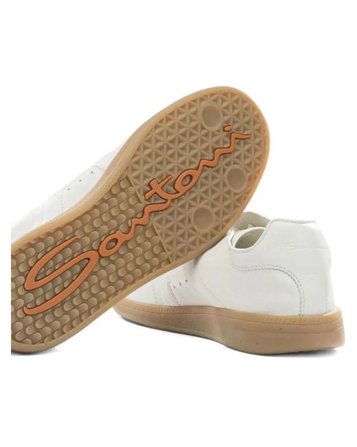 Santoni White "Oly Cube" Sneakers for men