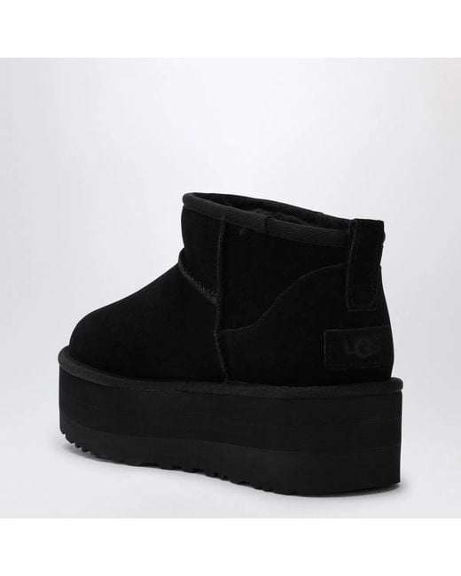 Ugg Black Classic Ultra Mini Boot With Platform