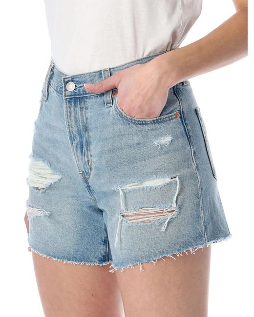 Levi's Blue Ribcage Denim Shorts