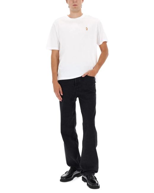 Maison Kitsuné White Maison Kitsuné "Standing Fox Comfort" T-Shirt for men