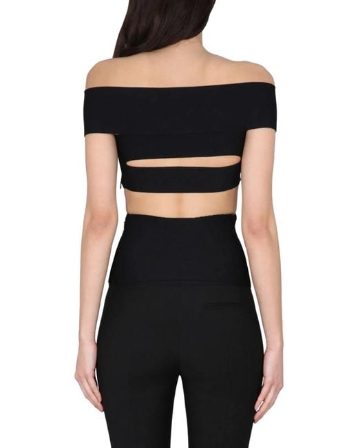 McQueen Black Top With Cut Out Details