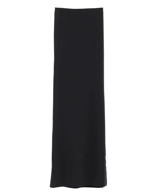 Jacquemus Black Viscose High Waist Front Slit Skirts