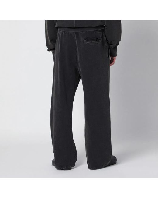 Entire studios Black Washed Cotton Jogging Trousers for men