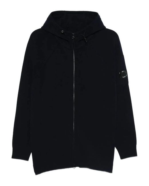 C P Company Blue C.P.Company Zip-Front Hooded Jacket for men