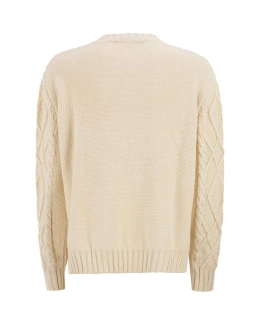Weekend by Maxmara Natural Raw Tenore Sweater With Cabled Knit