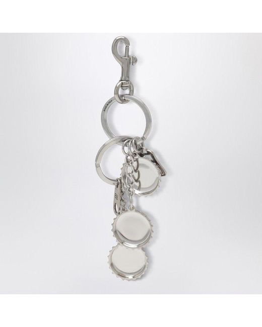 Balenciaga White Beer Caps Keychain for men
