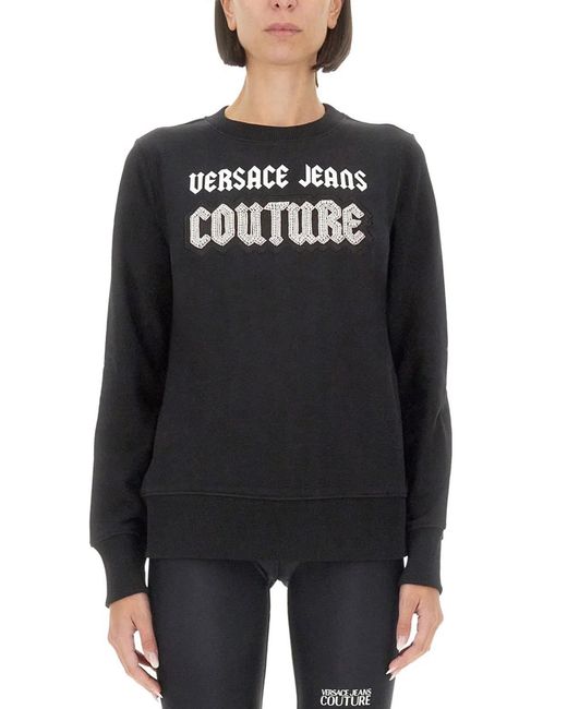 Versace Jeans Couture Black Sweatshirt With Logo