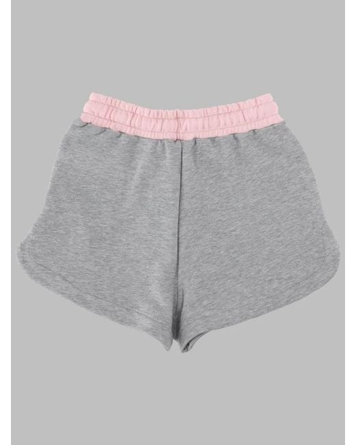 MSGM Gray Girls Cotton Fleece Mini Shorts