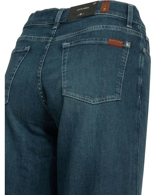 7 For All Mankind Blue Cotton Elastomultiester Elastane Jeans