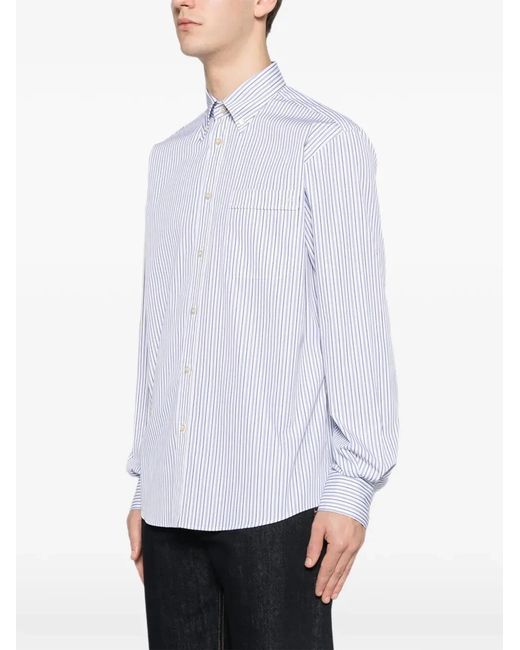 Valentino Garavani White Striped Cotton Shirt for men