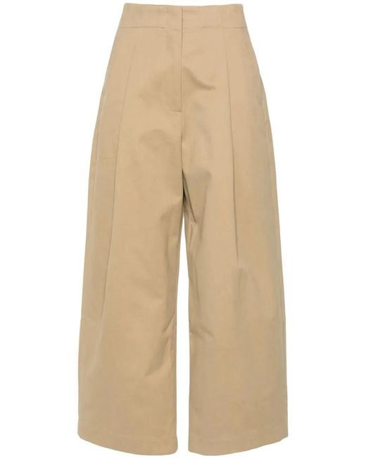 Studio Nicholson Natural Cotton Wide-Leg Trousers