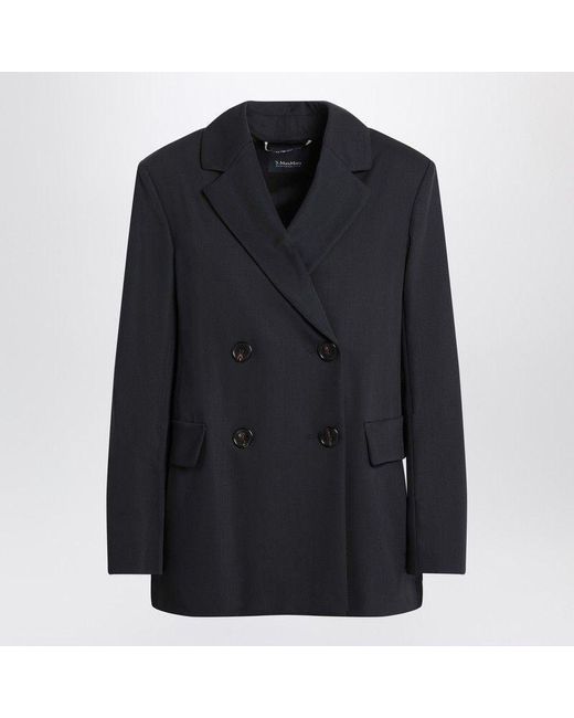 Max Mara Women's Black Double-Breasted Jacket
