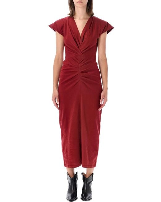 Isabel Marant Red Nadra Wrap Dress