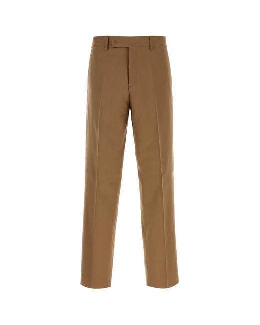 Fendi Natural Rust Wool Cigarette Trousers for men
