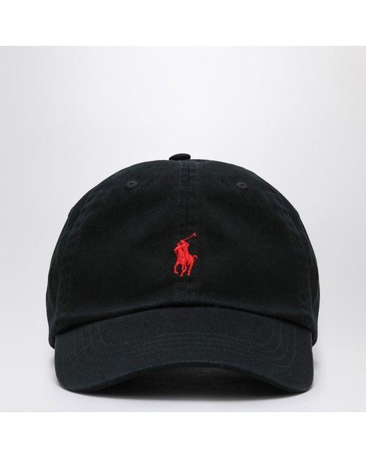 Polo Ralph Lauren Black Baseball Cap With Logo for men